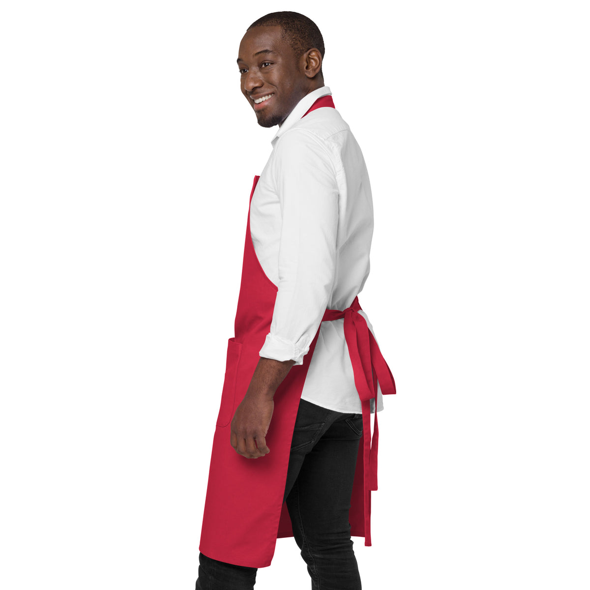 Tablier de cuisine unisexe rouge