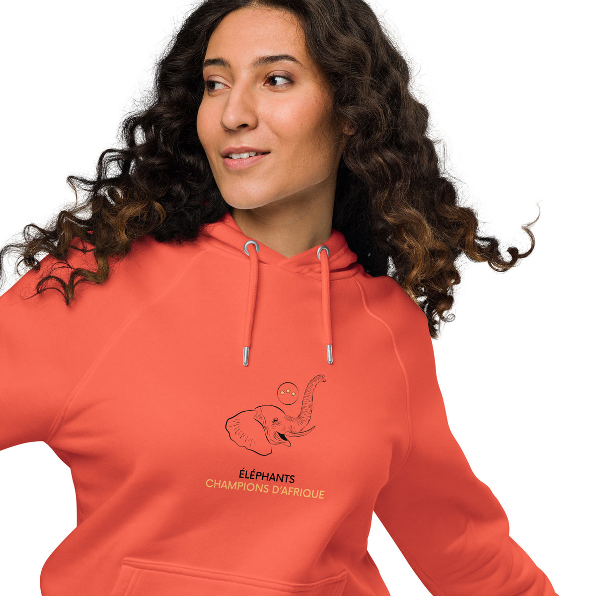 Sweat à capuche écologique Raglan unisexe orange