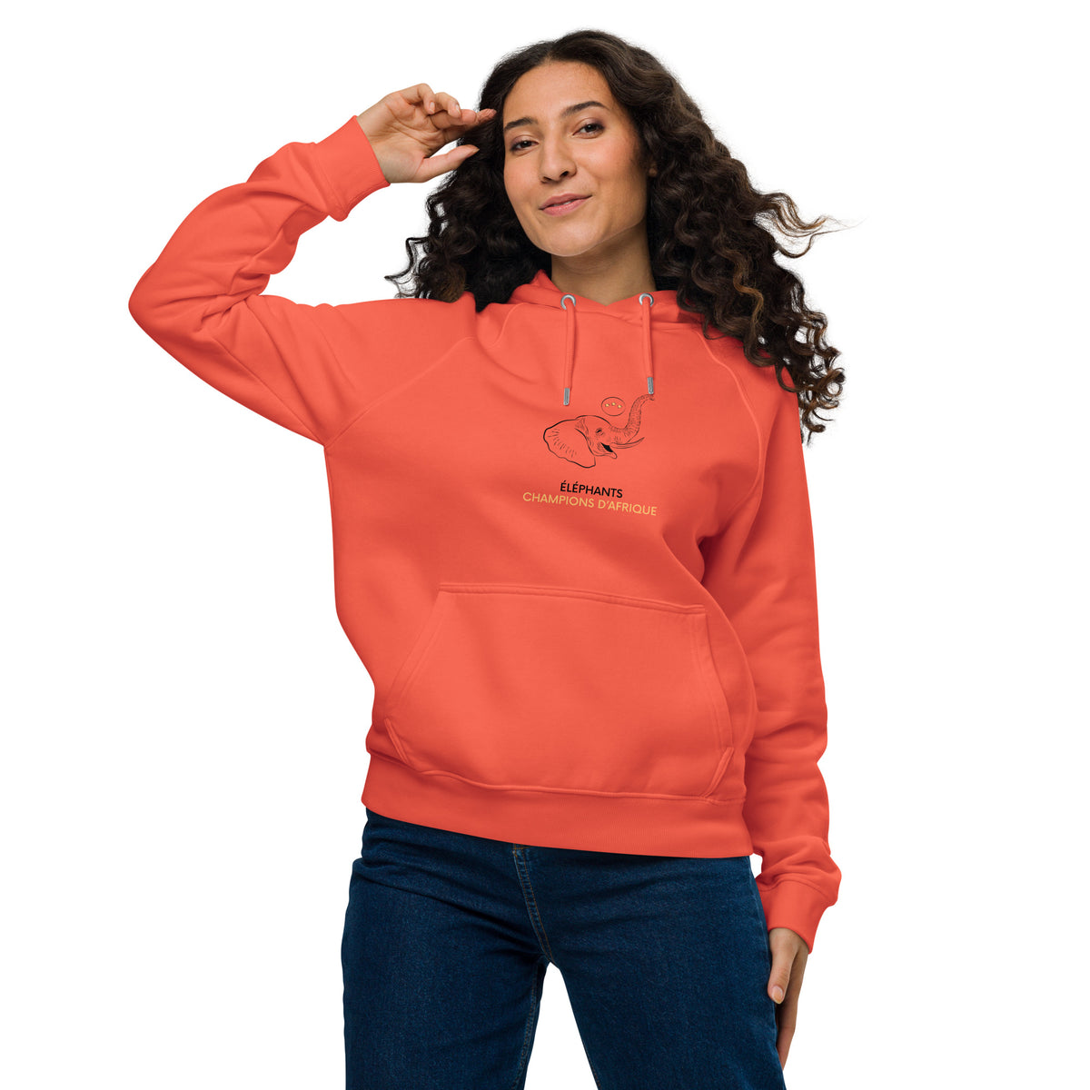 Sweat à capuche écologique Raglan unisexe orange