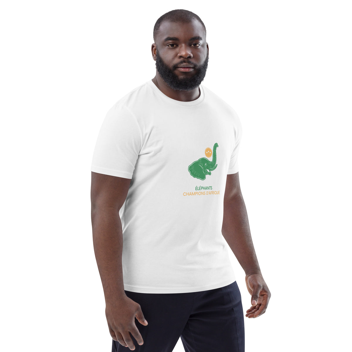 T-shirt unisexe blanc logo vert