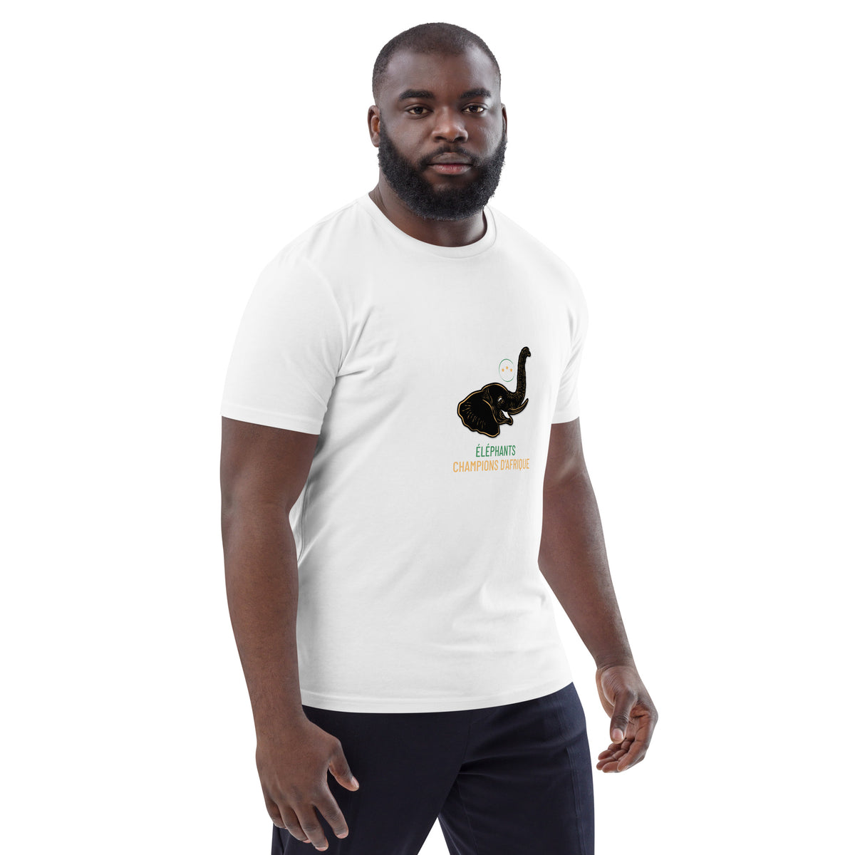 T-shirt unisexe blanc logo noir